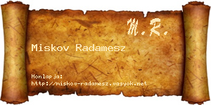 Miskov Radamesz névjegykártya